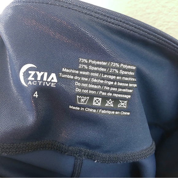 Zyia Active Liquid Shimmer Blue 7/8 Leggings - Picture 6 of 10